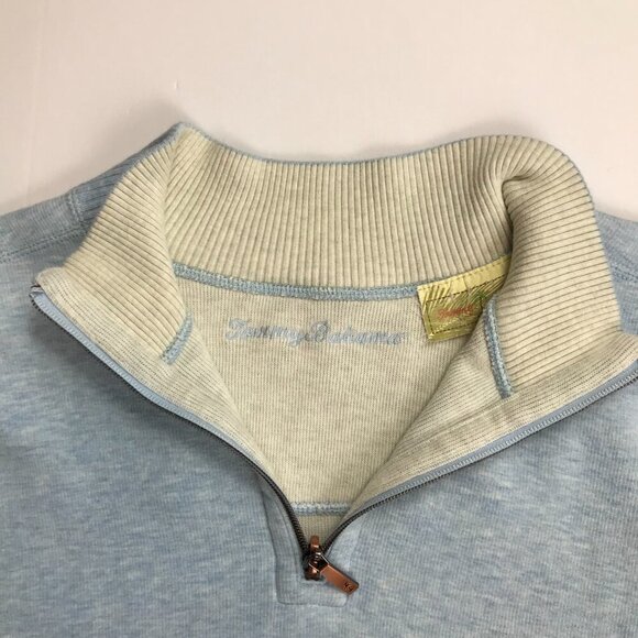 Tommy Bahama Men Zip Blue Cotton XL Pullover - Picture 4 of 6